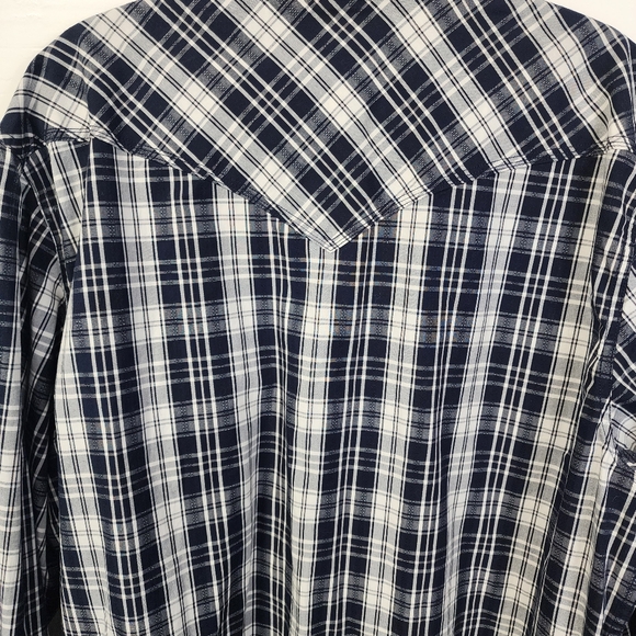 Moonshine Spirit Mens 2XL Brad Paisley COWBOY WESTERN PEARL SNAP PLAID SHIRT Blu - Picture 7 of 7